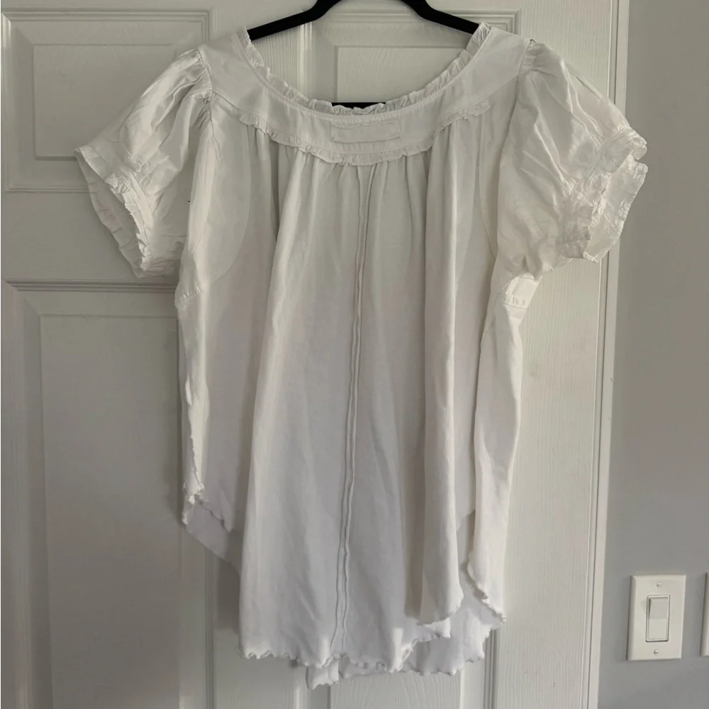 We The Free White Button Detail Blouse - Picture 3 of 3